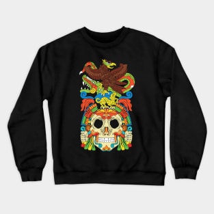 Aguila Calavera Prehispanica MexArt Crewneck Sweatshirt